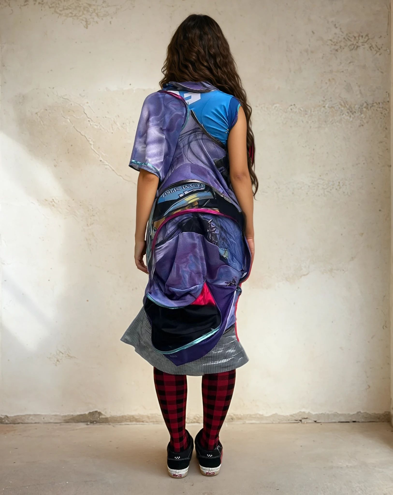 Orbit Collision Upcycled Spiral Dress