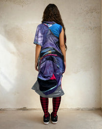 Orbit Collision Upcycled Spiral Dress