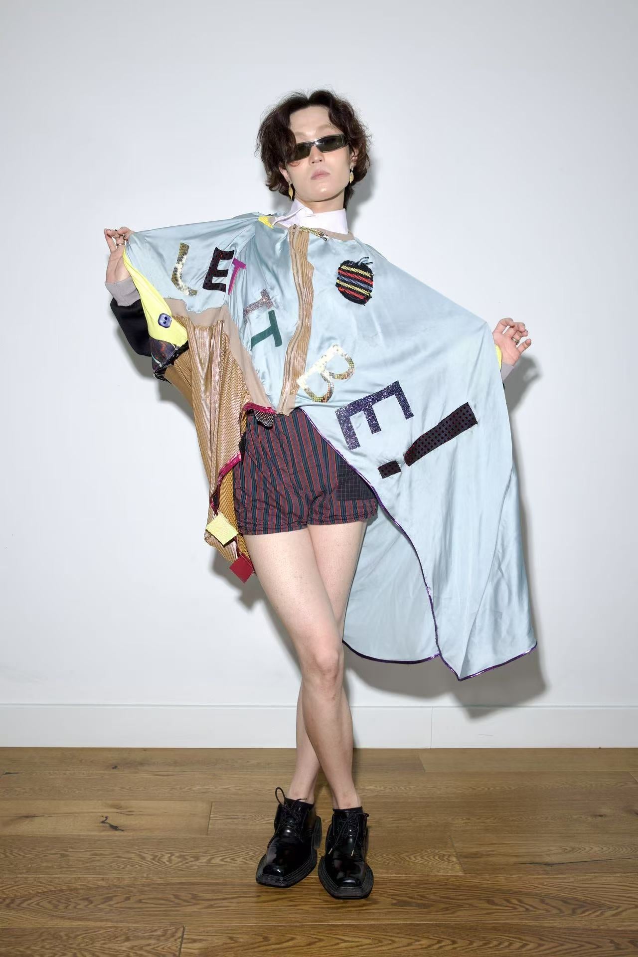 Cosmic Upcycled Jersey Layered Coat