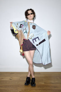 Cosmic Upcycled Jersey Layered Coat