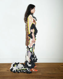 Hand-Knitted Multicolor Ruffles Dress