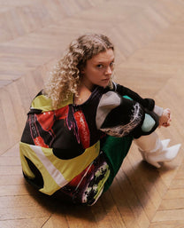 Cosmic Upcycled Jersey Layered Coat