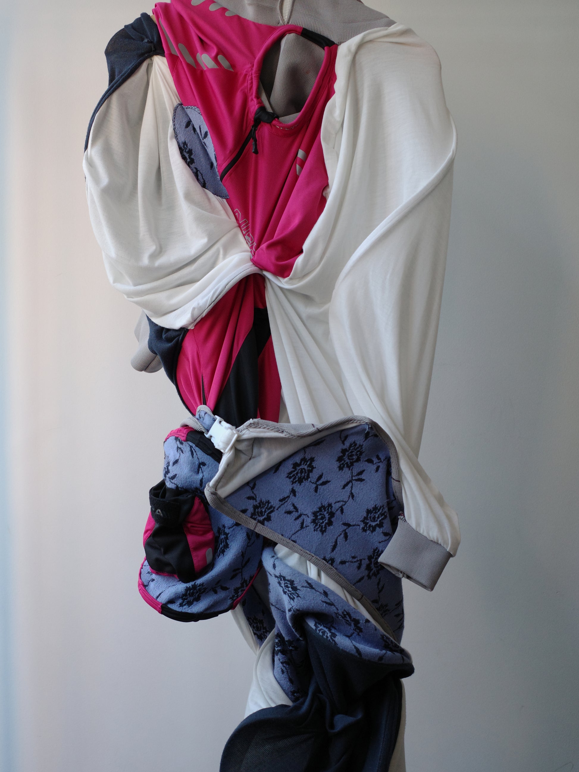 Cosmic Collage Draped Jersey Dress