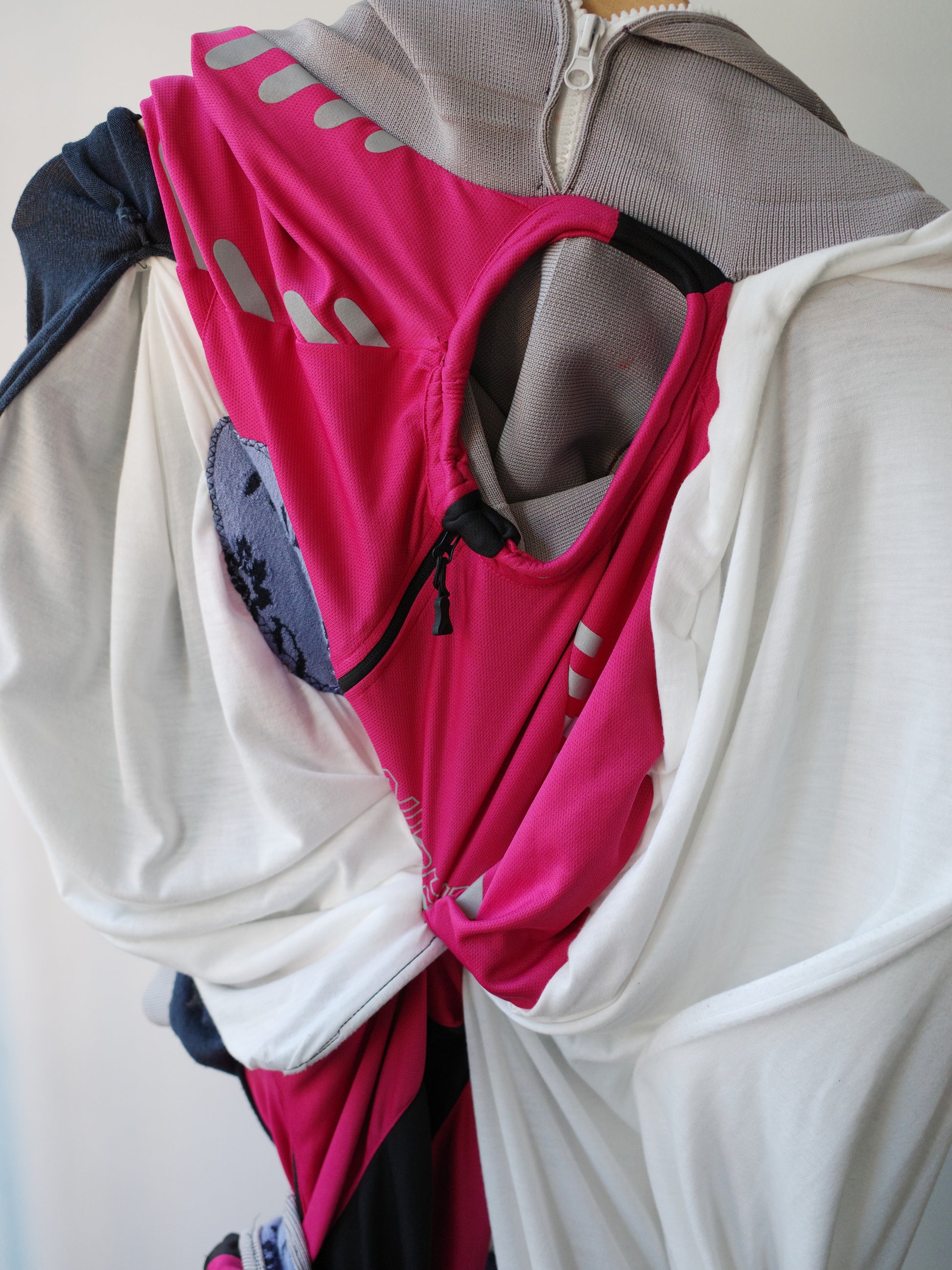 Cosmic Collage Draped Jersey Dress