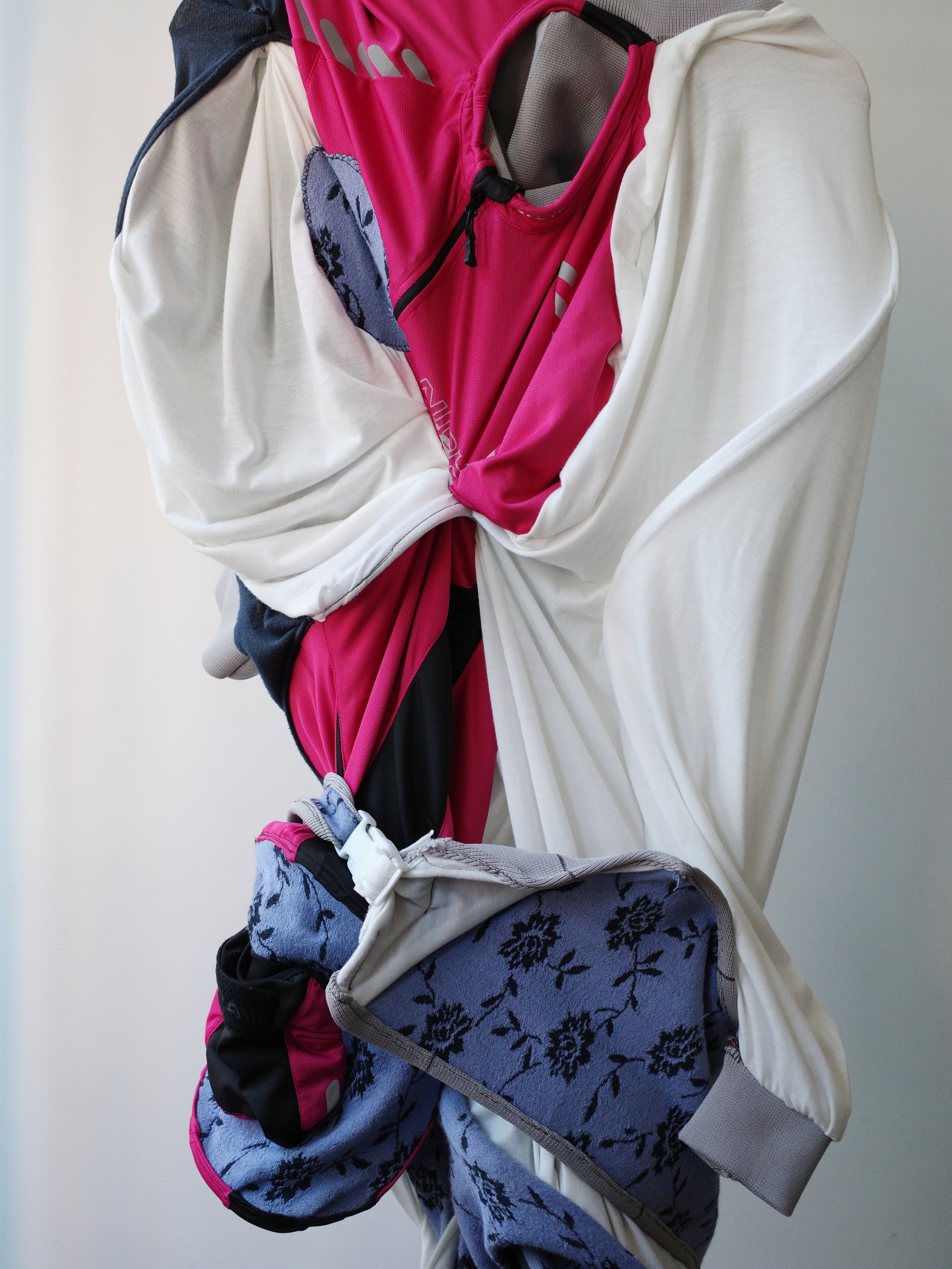 Cosmic Collage Draped Jersey Dress