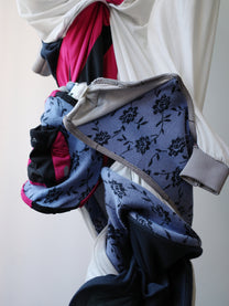 Cosmic Collage Draped Jersey Dress