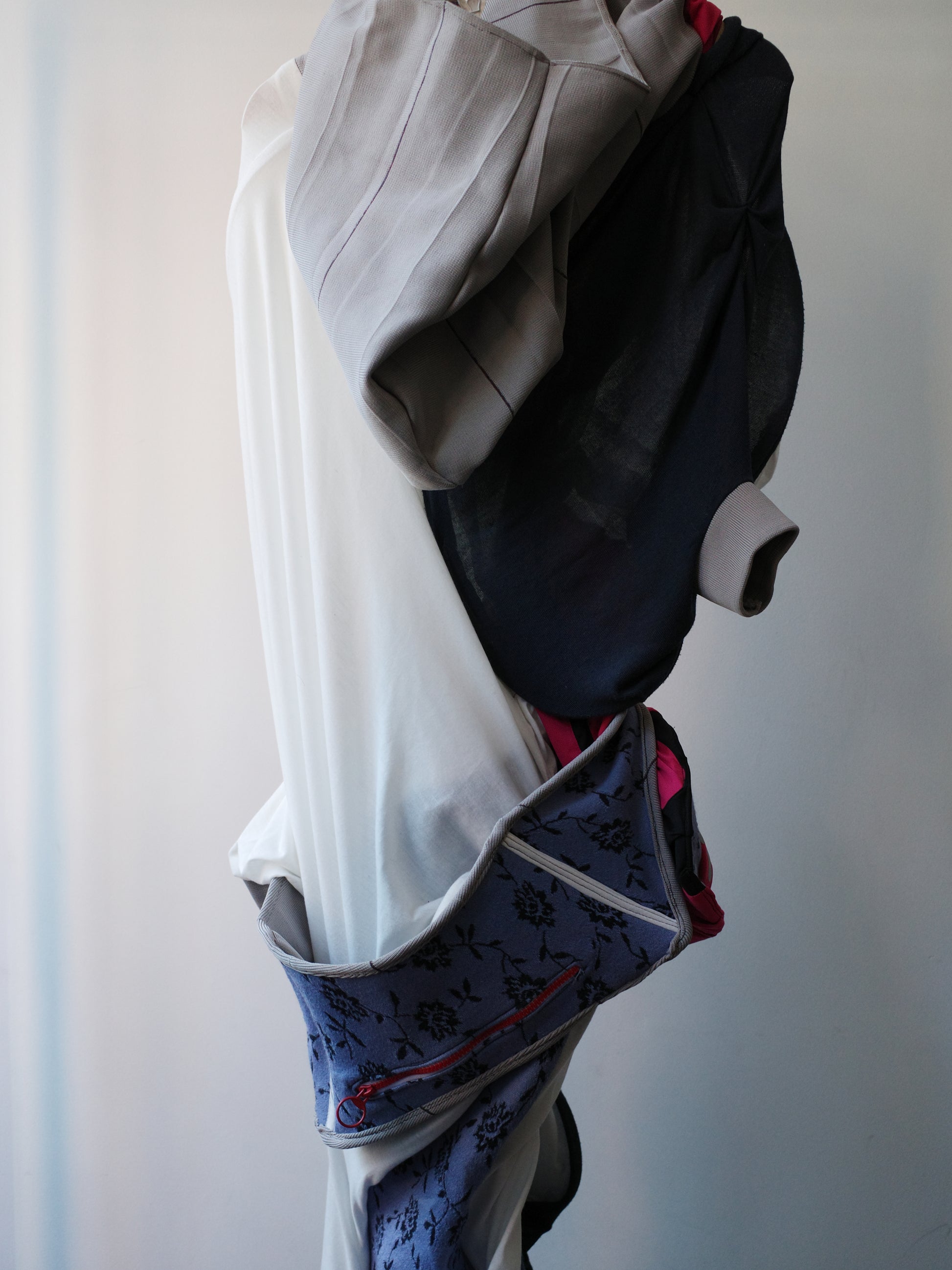 Cosmic Collage Draped Jersey Dress