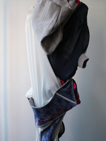 Cosmic Collage Draped Jersey Dress