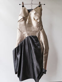 Geometric Metallic Draped Mini Dress