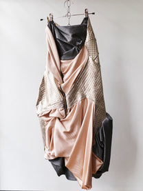 Geometric Metallic Draped Mini Dress