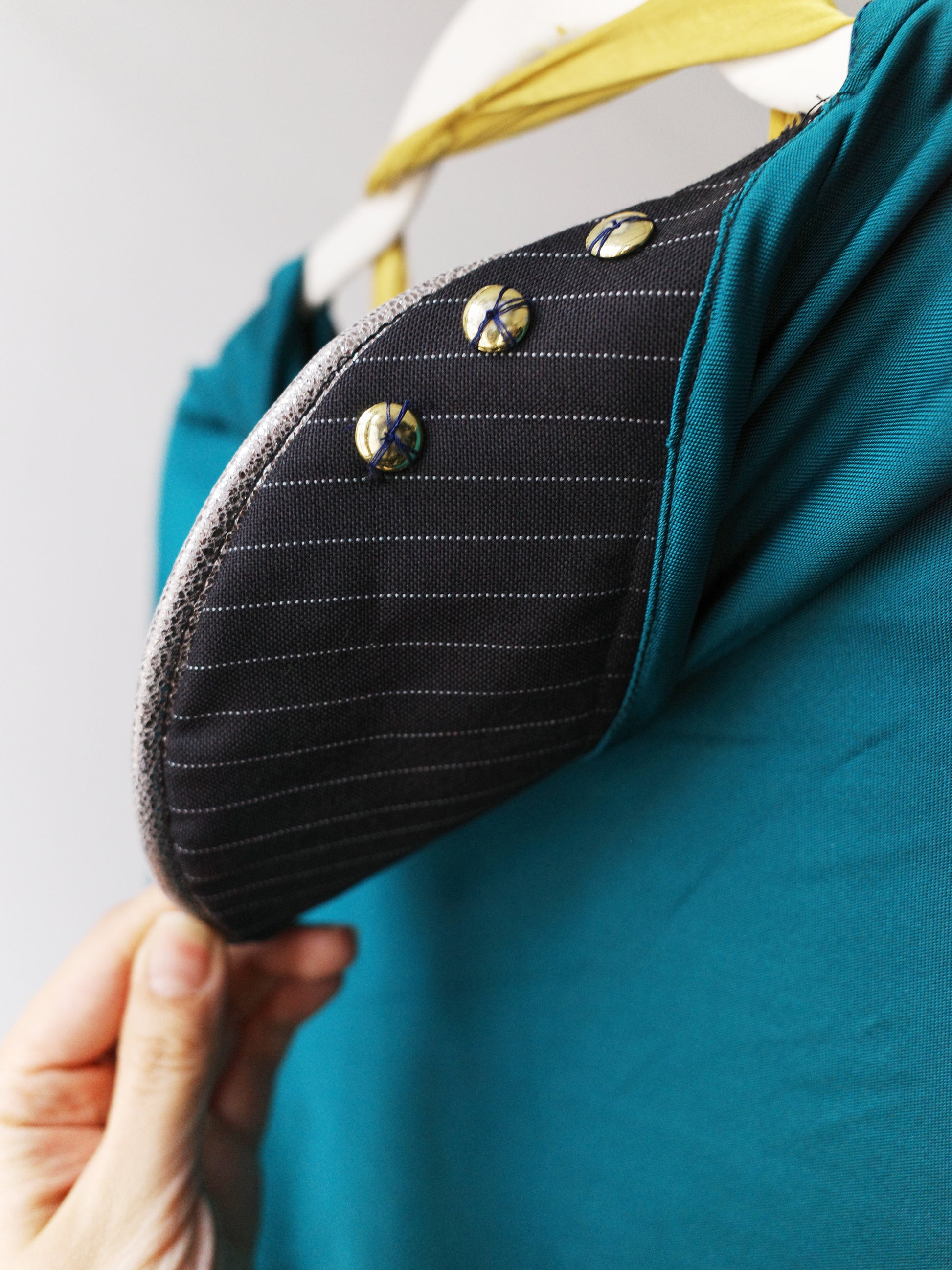 Gold Draped Silk Jersey Dress &amp; Metallic-Edged Hooded Cape Set