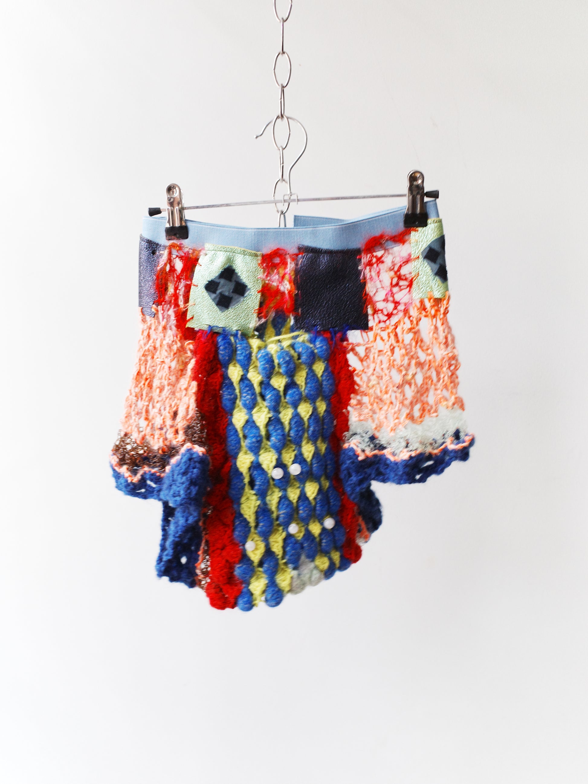 Hand-Crocheted Equestrian Patchwork Shorts