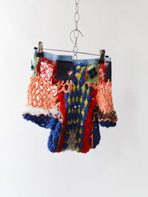 Hand-Crocheted Equestrian Patchwork Shorts
