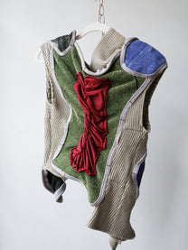 Circular Cut Deconstructed Jersey Vest (Matching Top)